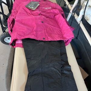 Frogg Toggs Women's Pink jacket with black pants